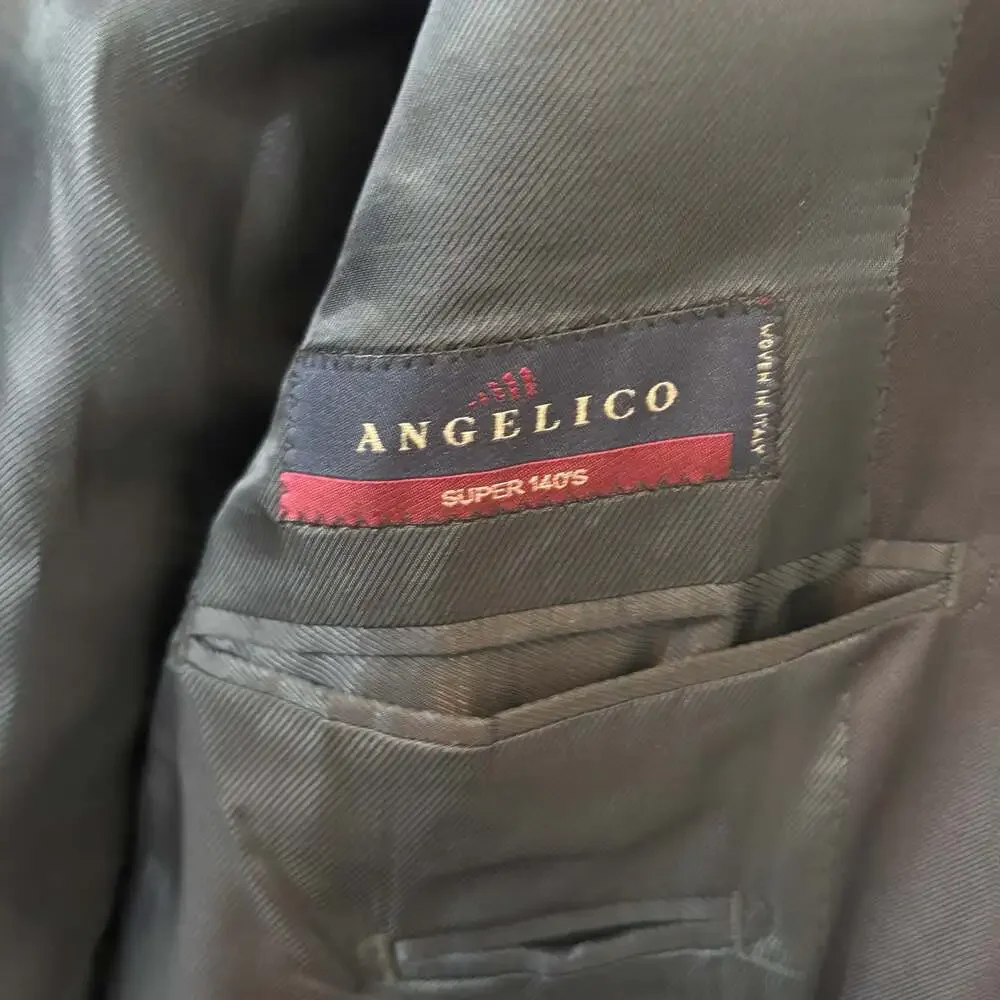Gianni Manzoni Tendenza Black Blazer, 48, Angelico Super 140s Wool Made in Italy